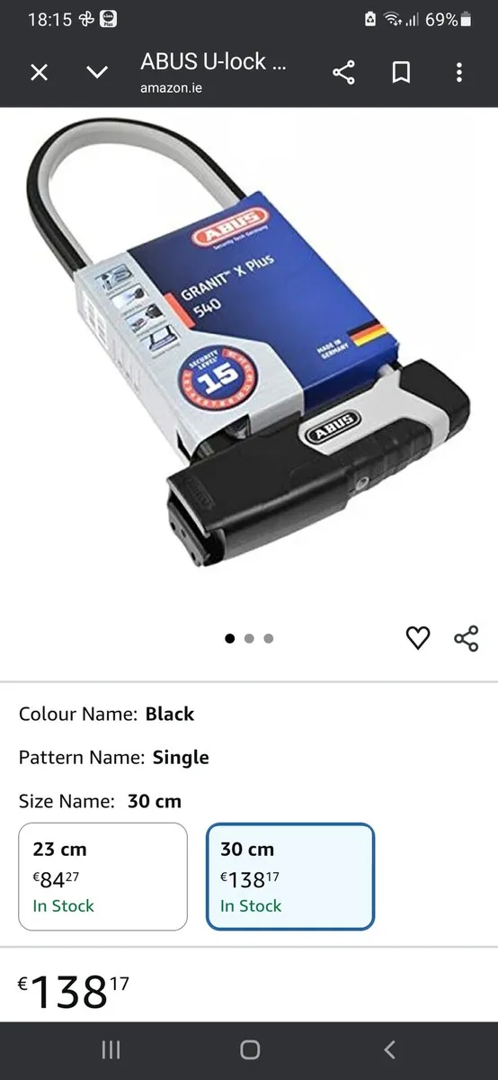 U lock abus granit x plus 540 new - Image 1