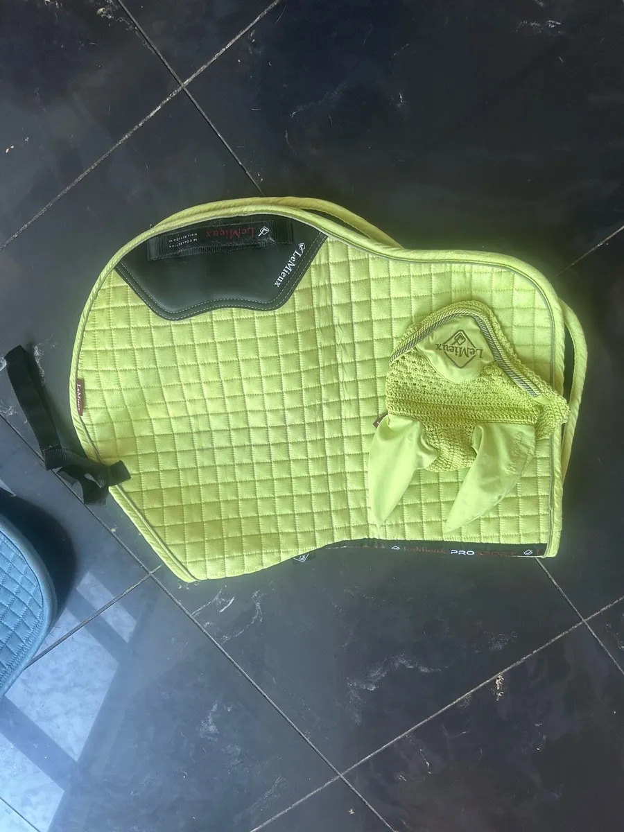 2 Lemieux saddle pads and 2 matching ear bonnets - Image 1