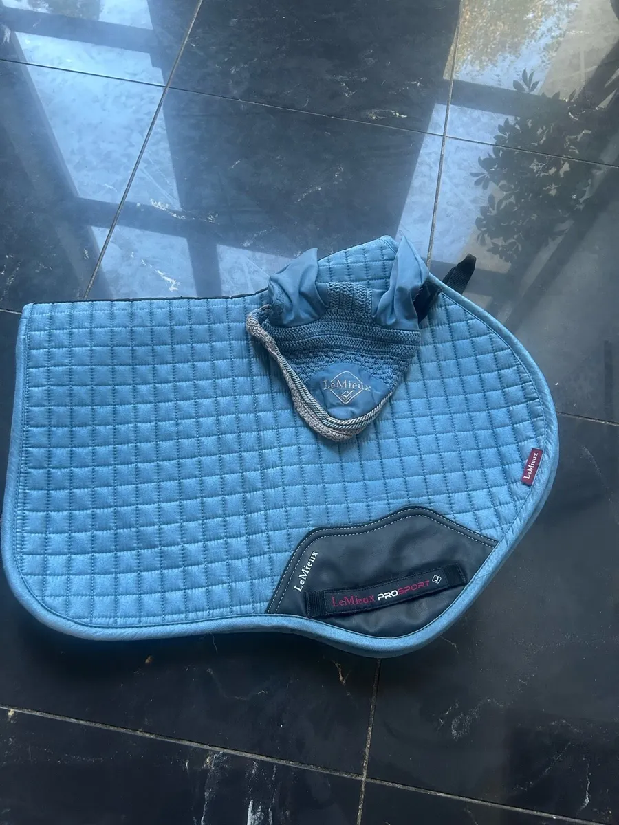 2 Lemieux saddle pads and 2 matching ear bonnets - Image 3
