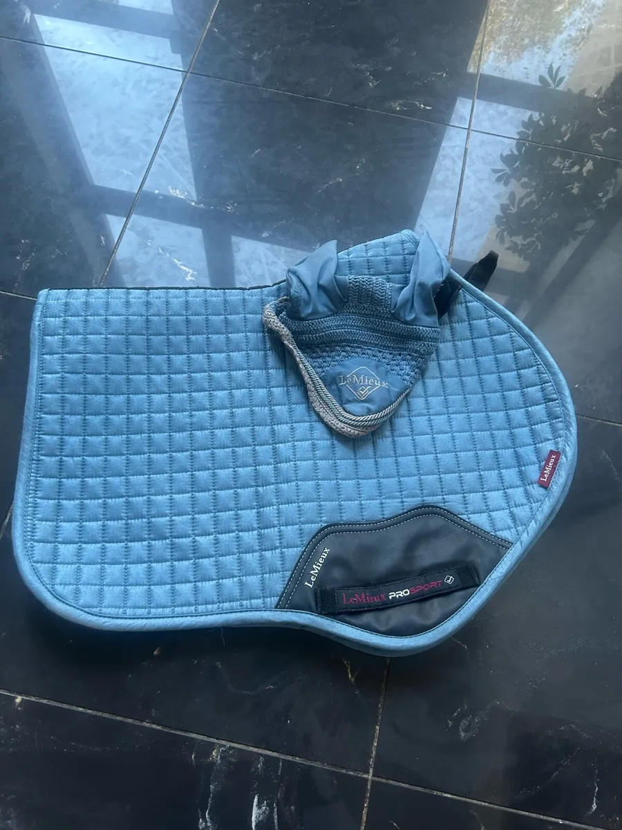 2 Lemieux saddle pads and 2 matching ear bonnets - Image 4