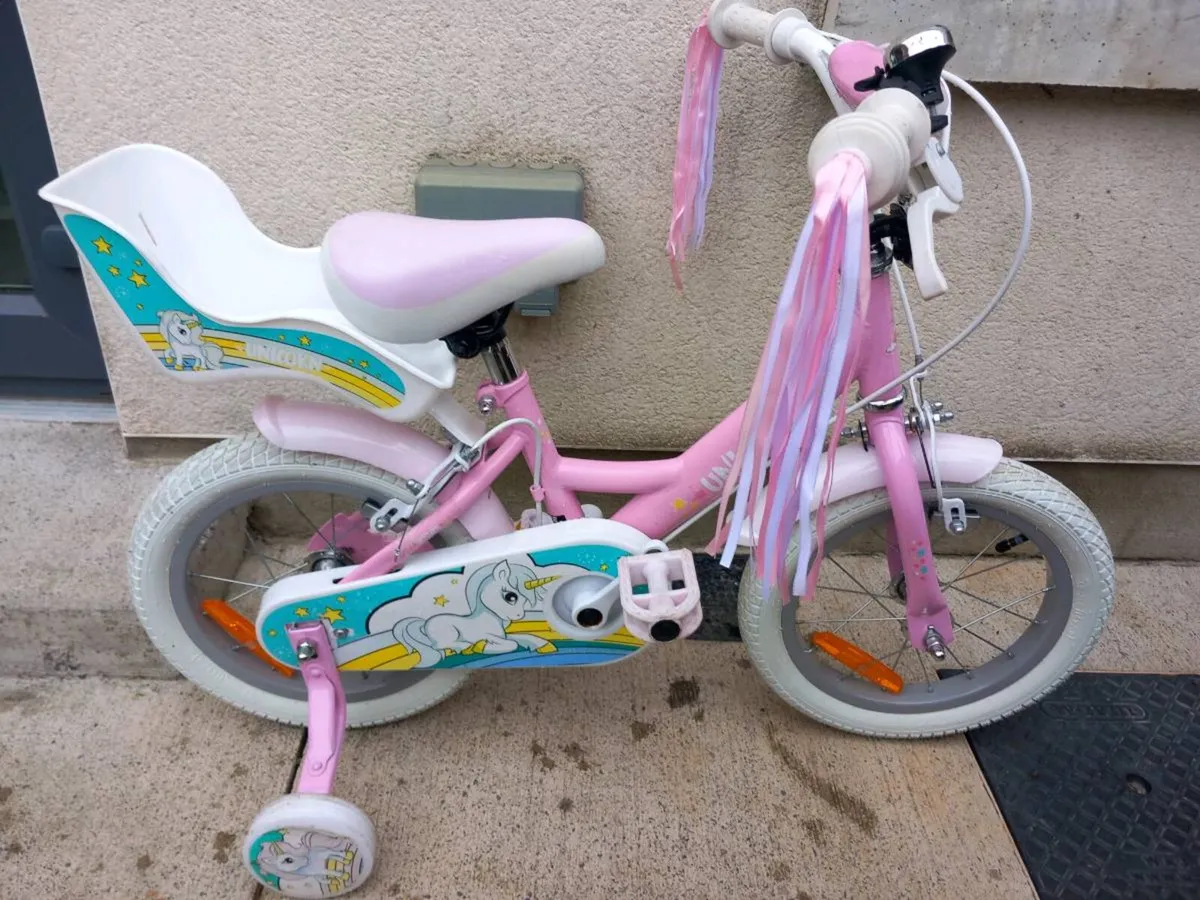 Kids unicorn bike size 14 inch wheels - Image 2