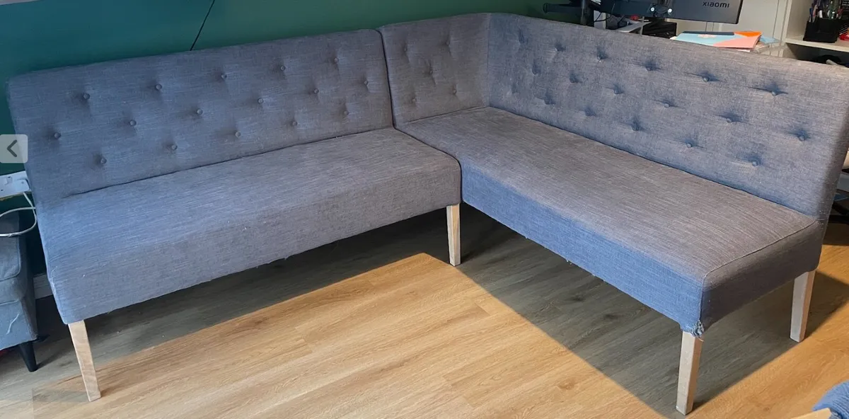 Furniture LHF Fabric Dining Bench + table. - Image 1