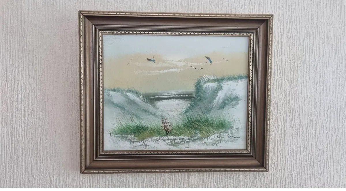 Vintage Seascape oil painting - Image 1