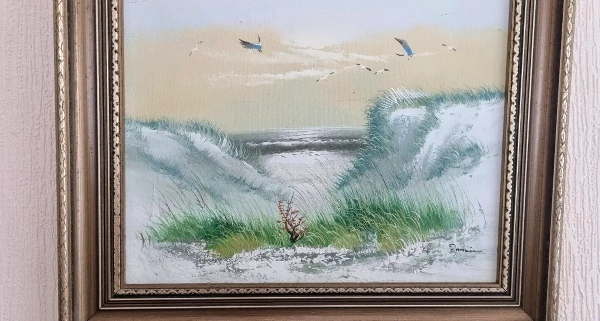 Vintage Seascape oil painting - Image 3
