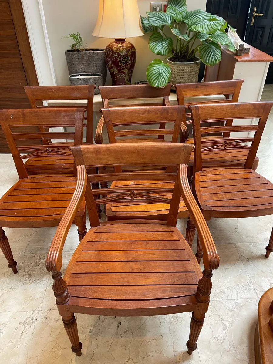 6 x Magnificent Solid Wooden Kitchen Dining Chairs - Image 1