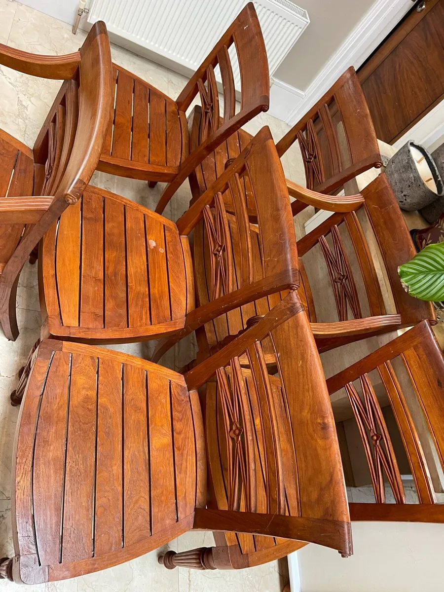 6 x Magnificent Solid Wooden Kitchen Dining Chairs - Image 3