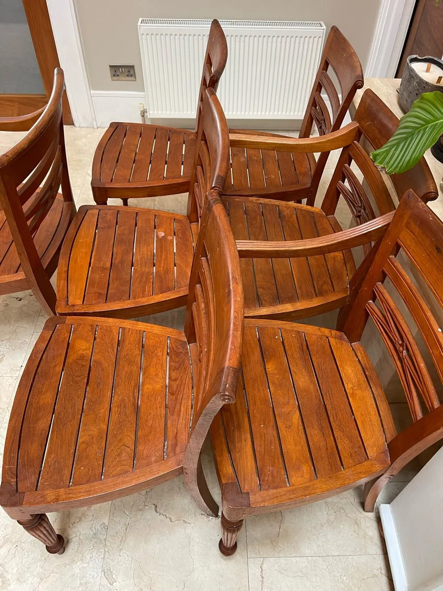 6 x Magnificent Solid Wooden Kitchen Dining Chairs - Image 2