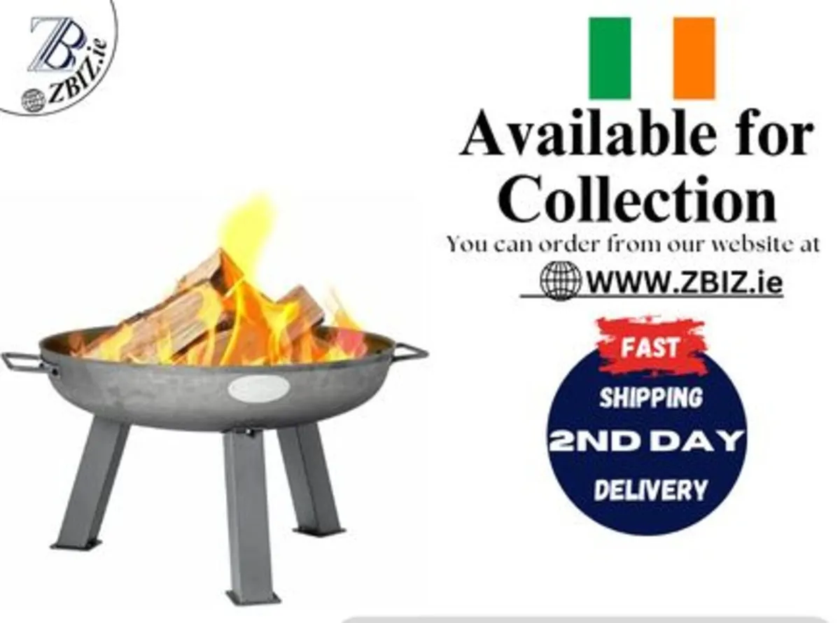 Outdoor Fire Pit Burner – Raw Iron Handles - Image 1