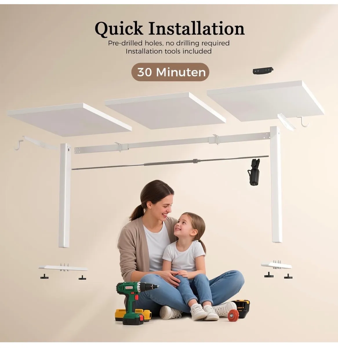 Standing Desk, 120 x 60 cm, White - Image 1