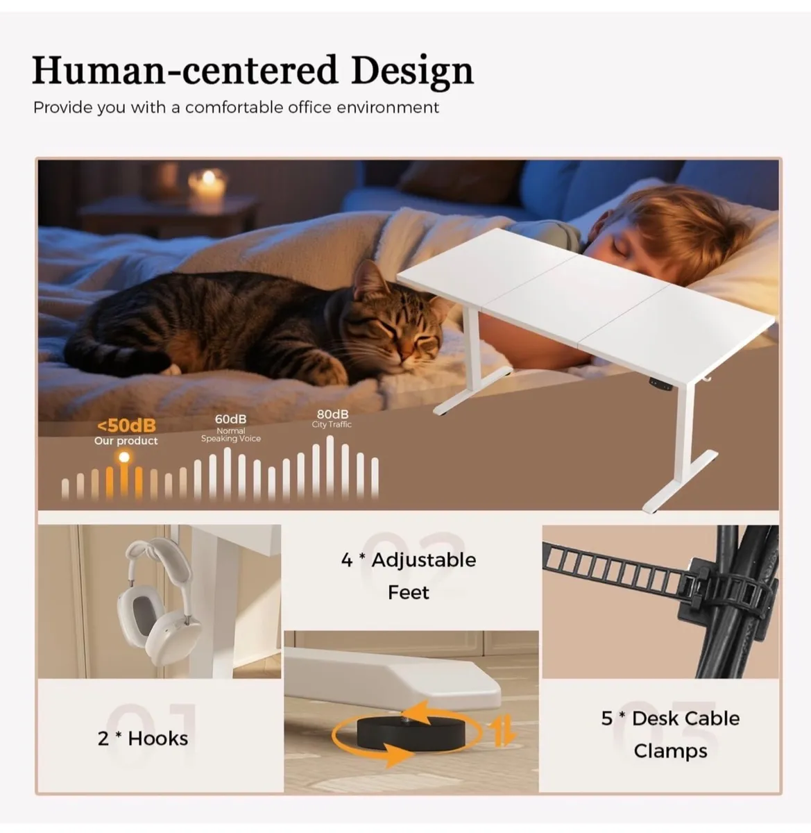 Standing Desk, 120 x 60 cm, White - Image 2