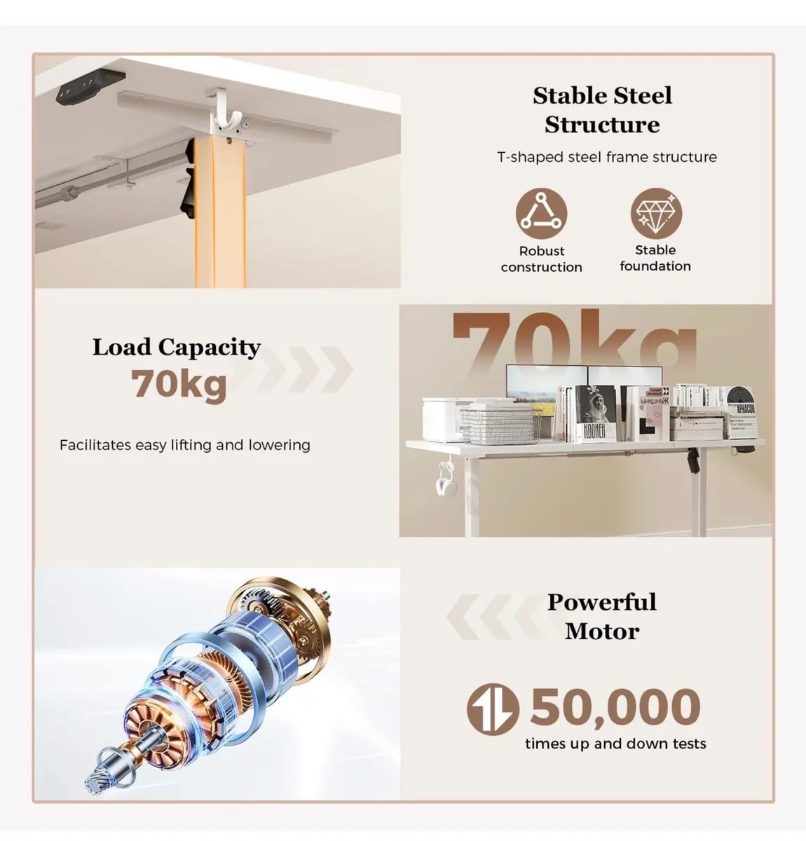 Standing Desk, 120 x 60 cm, White - Image 3