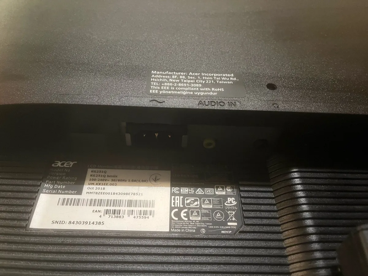 24.5 inch Acer KG251Q bmiix 75 Hz gaming monitor - Image 3