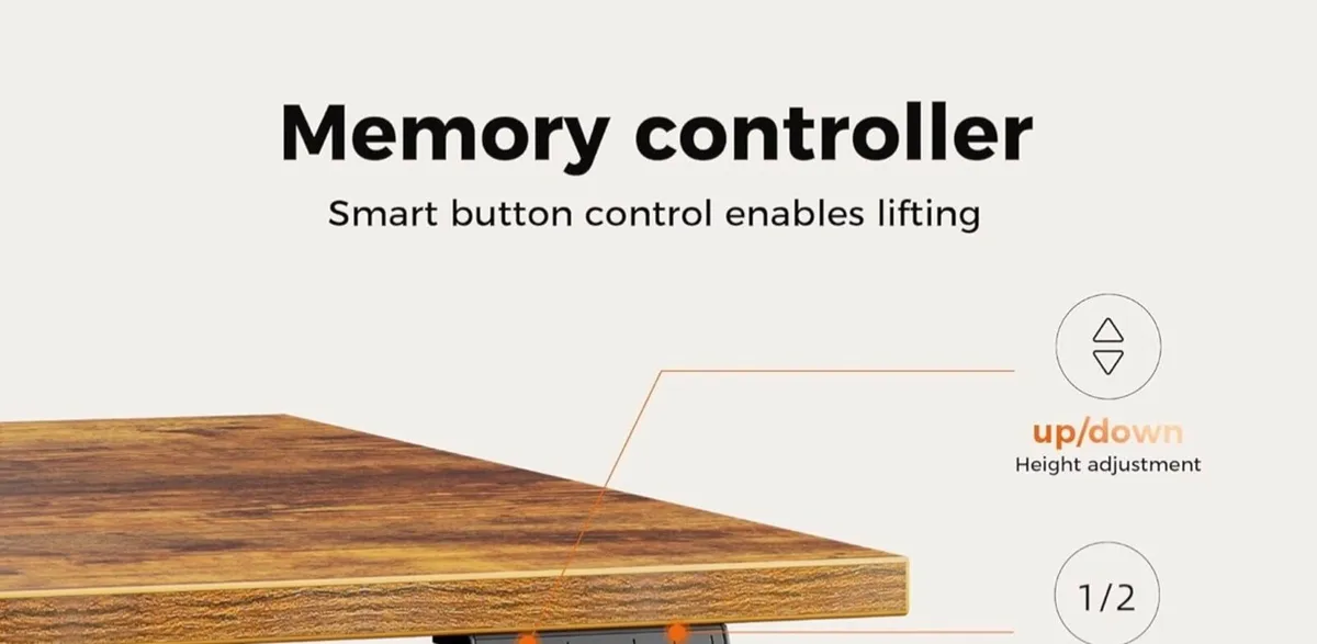 Height-Adjustable Electric Desk, 120x80 cm Sit-Sta - Image 4