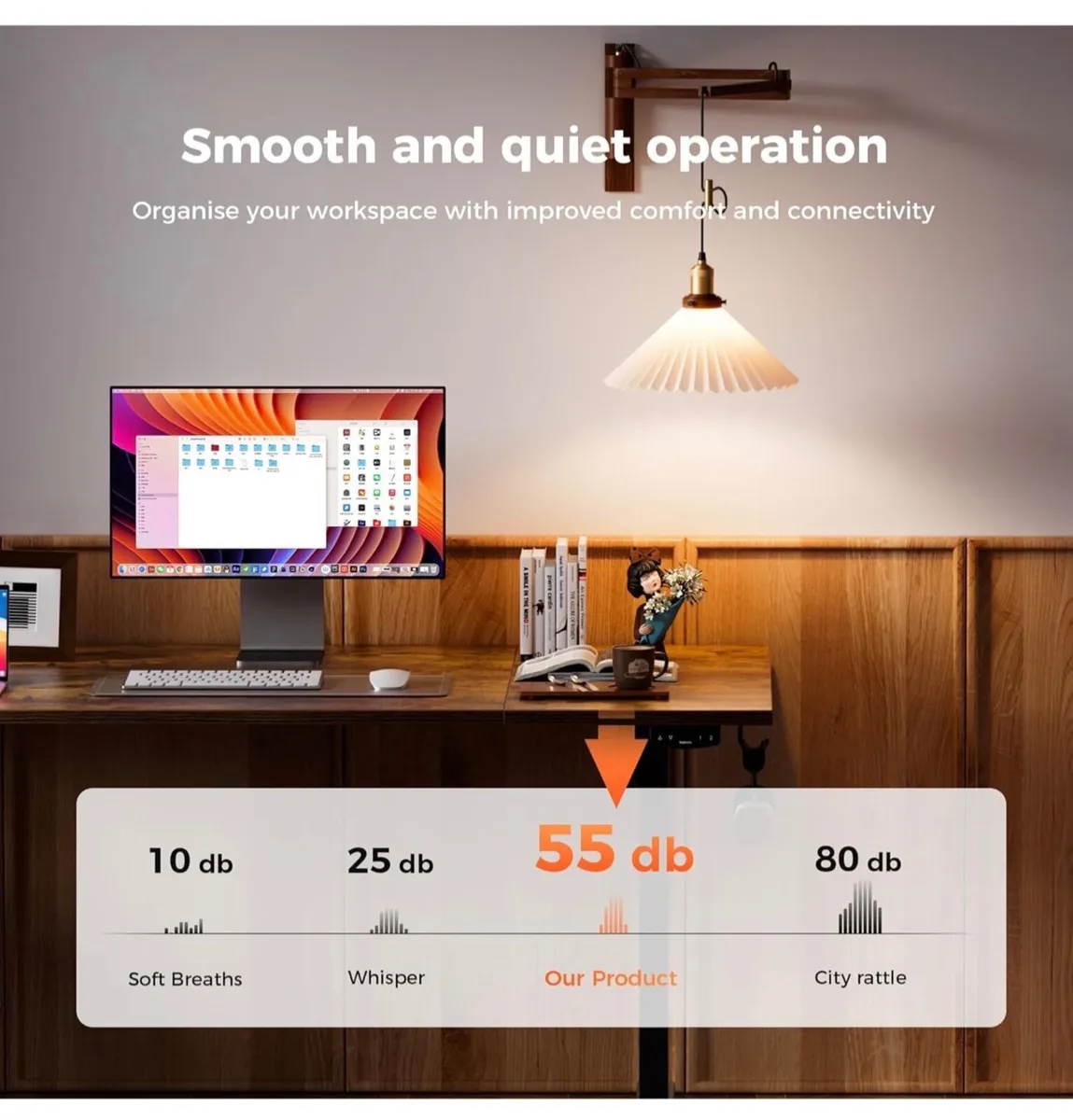 Height-Adjustable Electric Desk, 120x80 cm Sit-Sta - Image 3