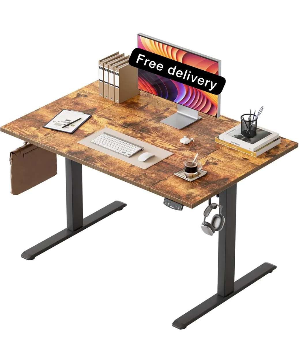 Height-Adjustable Electric Desk, 120x80 cm Sit-Sta - Image 1
