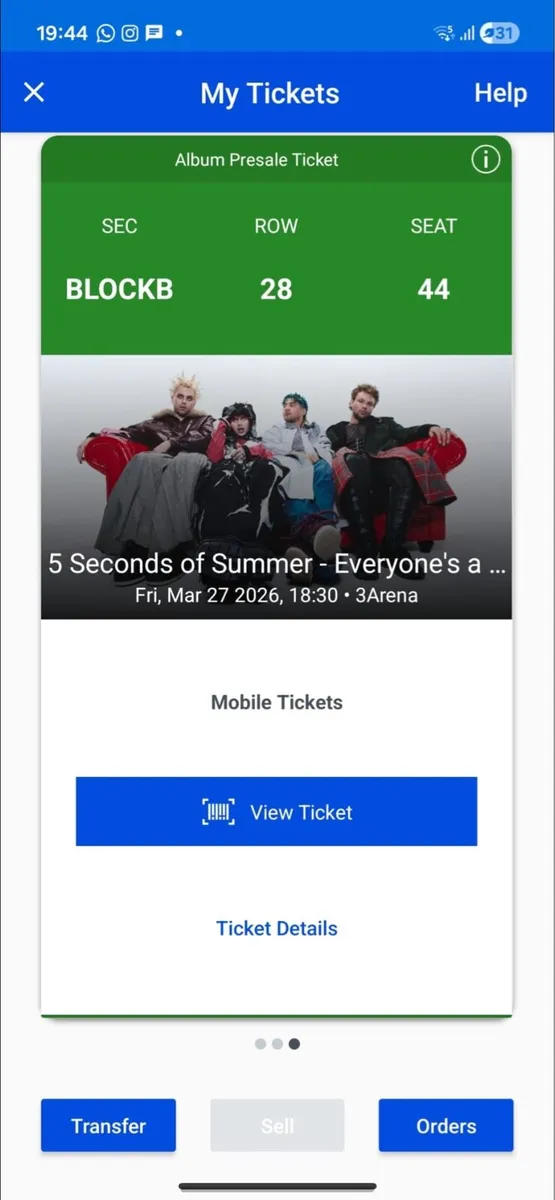 5sos concert ticket