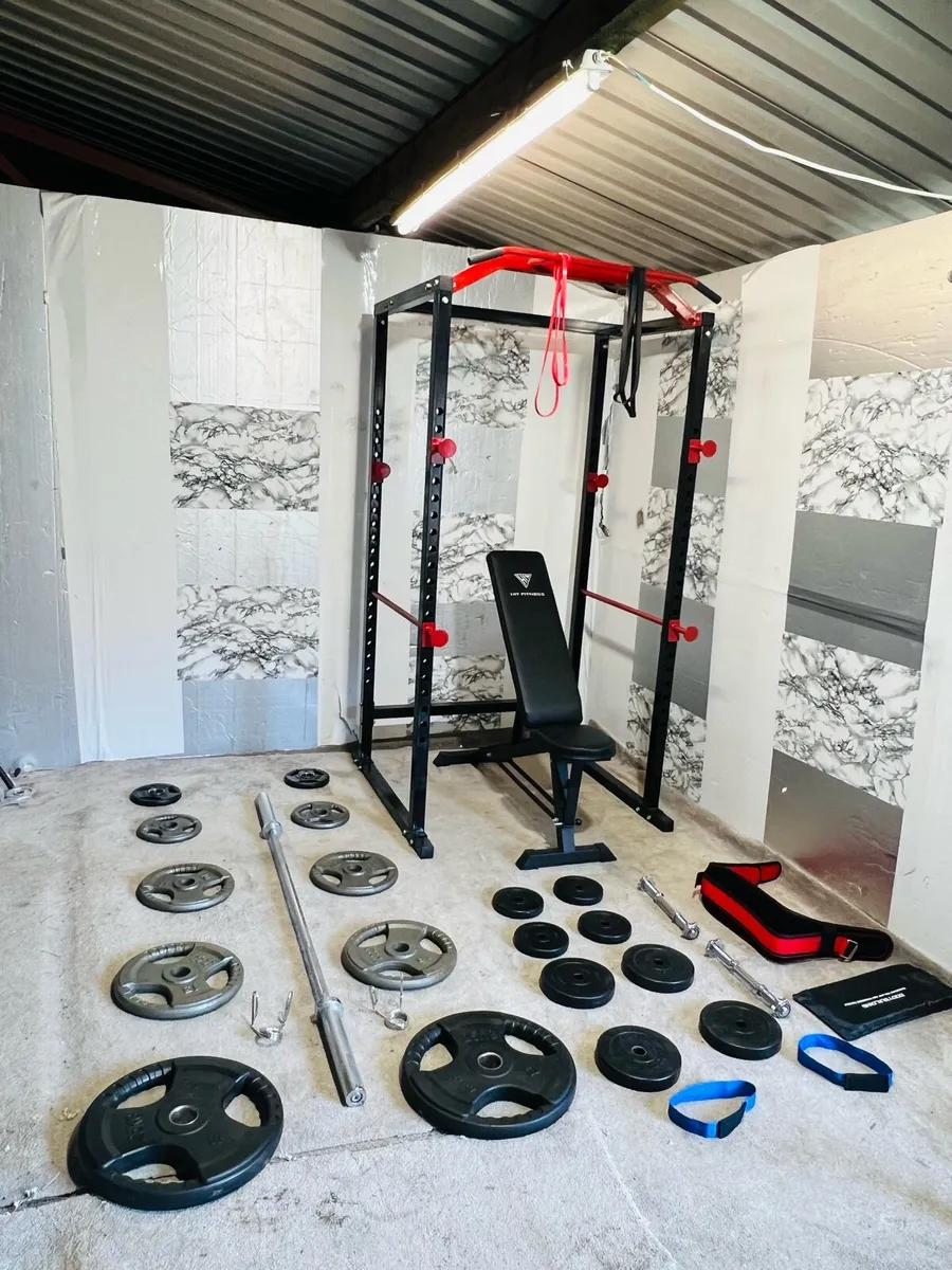 POWER RACK OLYMPIC WEIGHTS BENCH BARBELL - Image 4