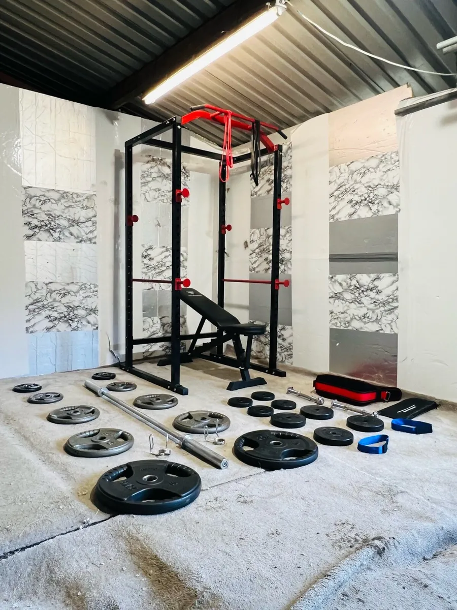 POWER RACK OLYMPIC WEIGHTS BENCH BARBELL - Image 1