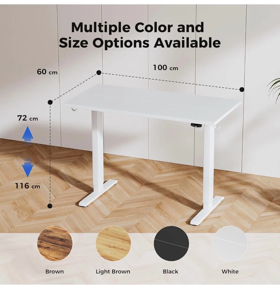 Electric Standing Desk, 100 x 60 cm Height Adjusta - Image 1