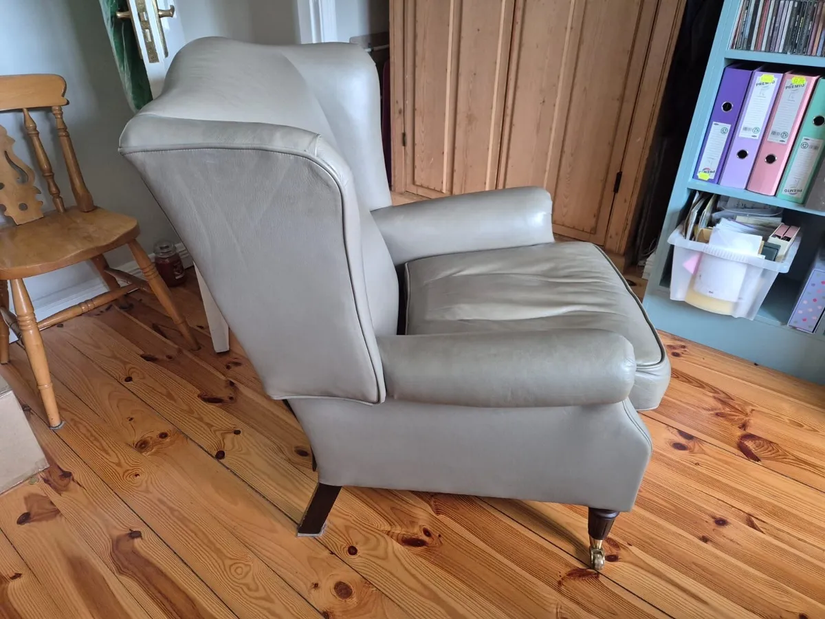 Laura Ashley Leather Armchair - Image 3
