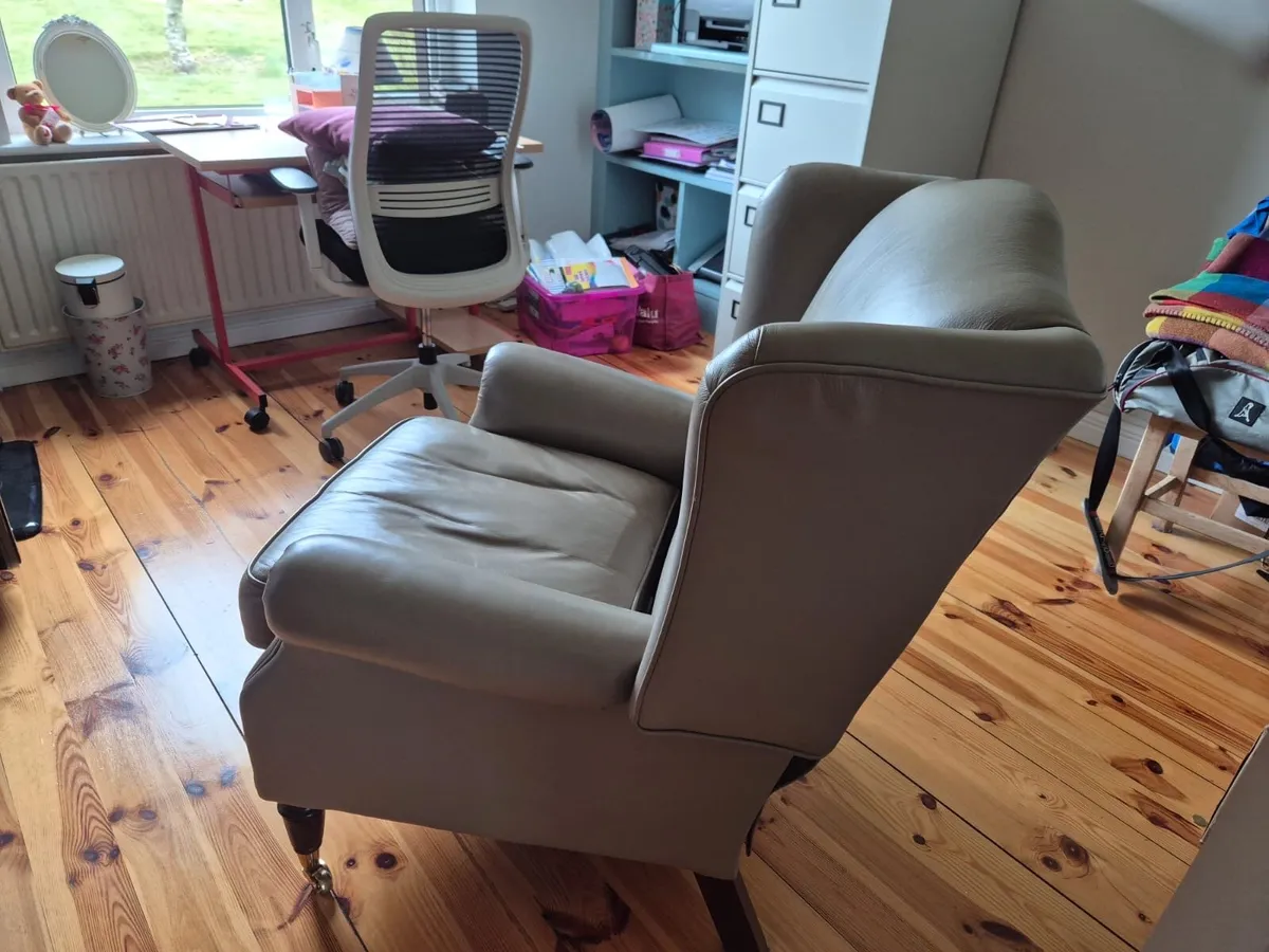 Laura Ashley Leather Armchair - Image 4