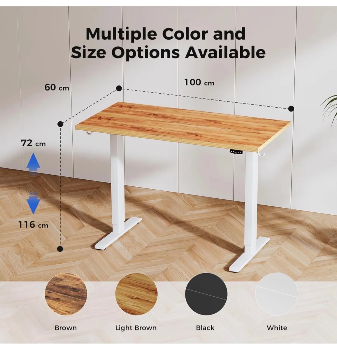 Electric Standing Desk, 100 x 60 cm Height Adjusta - Image 1