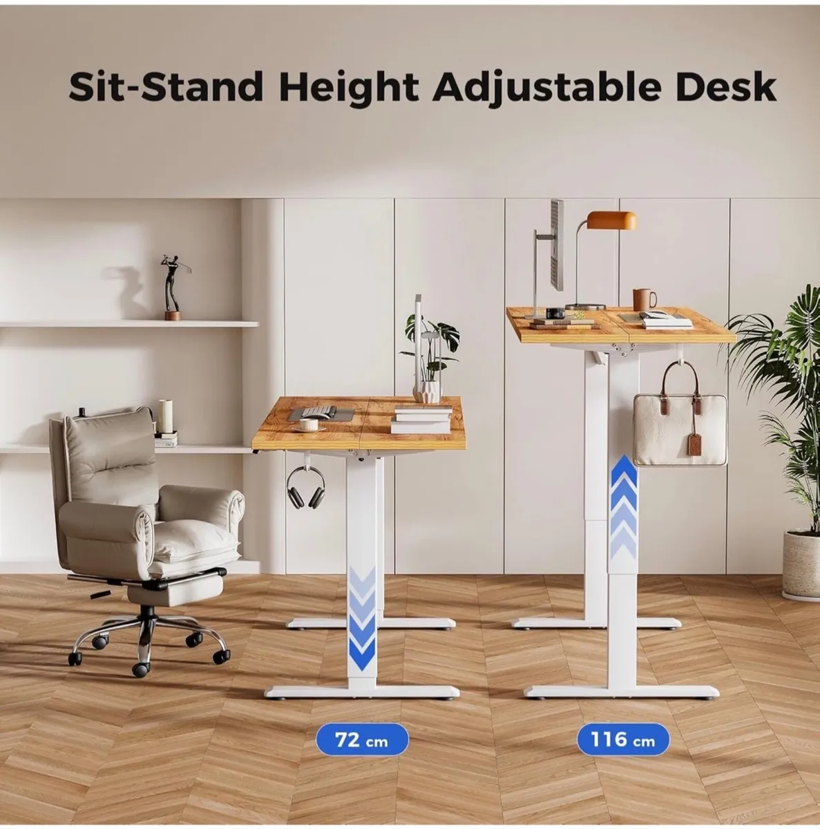 Electric Standing Desk, 100 x 60 cm Height Adjusta - Image 2
