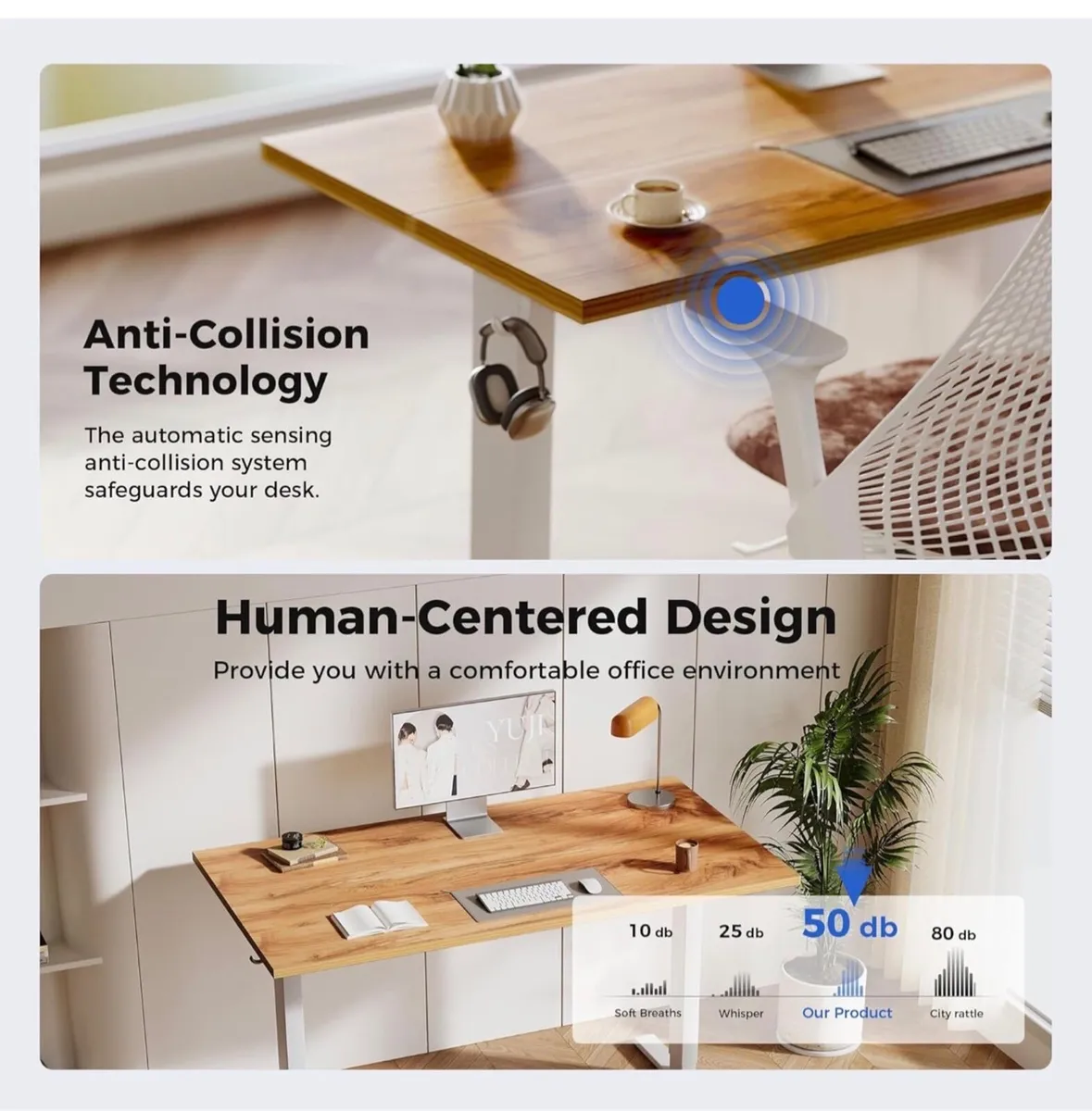 Electric Standing Desk, 100 x 60 cm Height Adjusta - Image 4