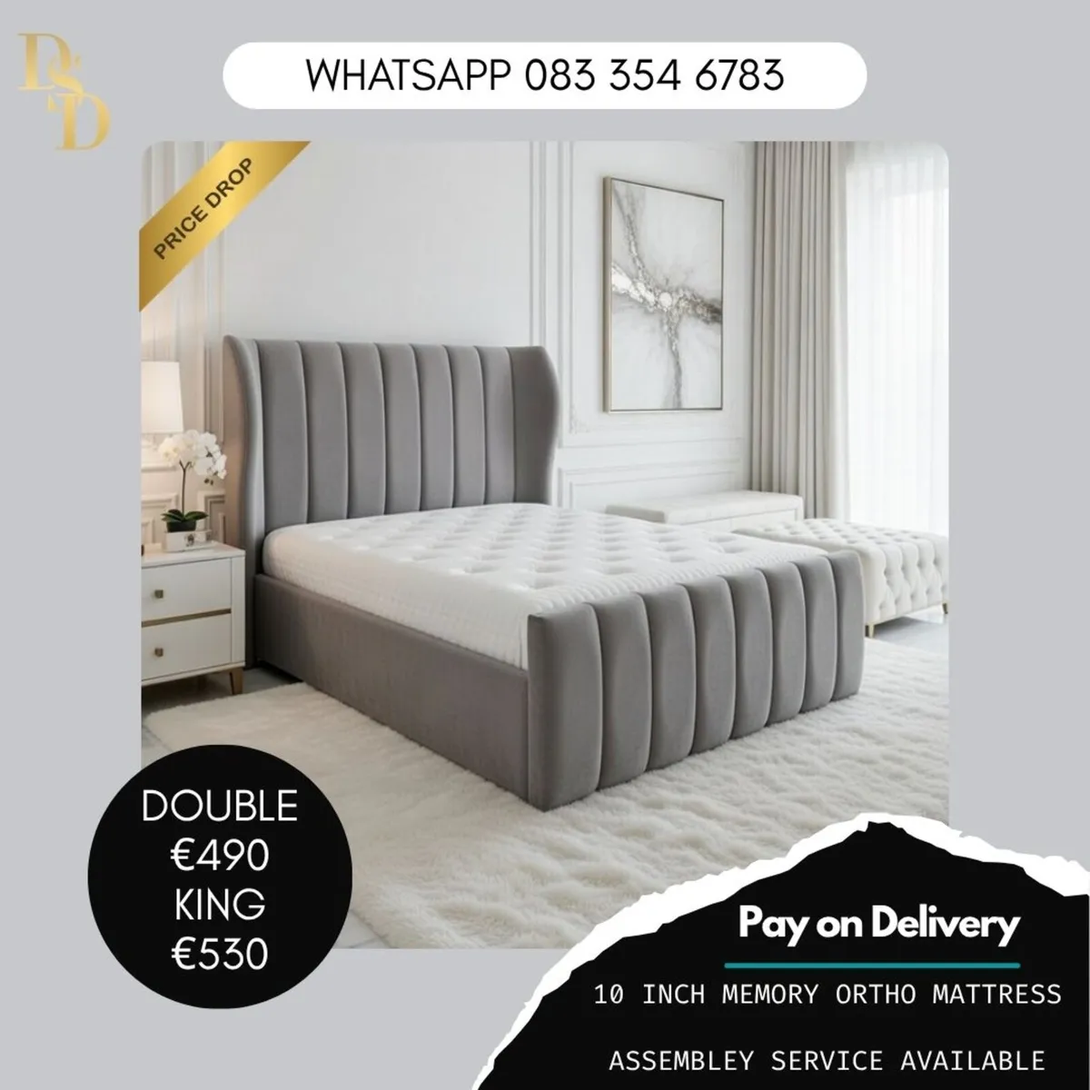 Cream Grey Bed Sets - NATIONWIDE DELIVERY! - Image 1