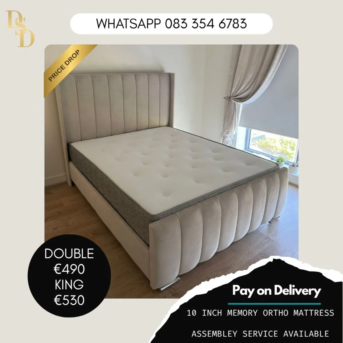 Cream Grey Bed Sets - NATIONWIDE DELIVERY! - Image 2