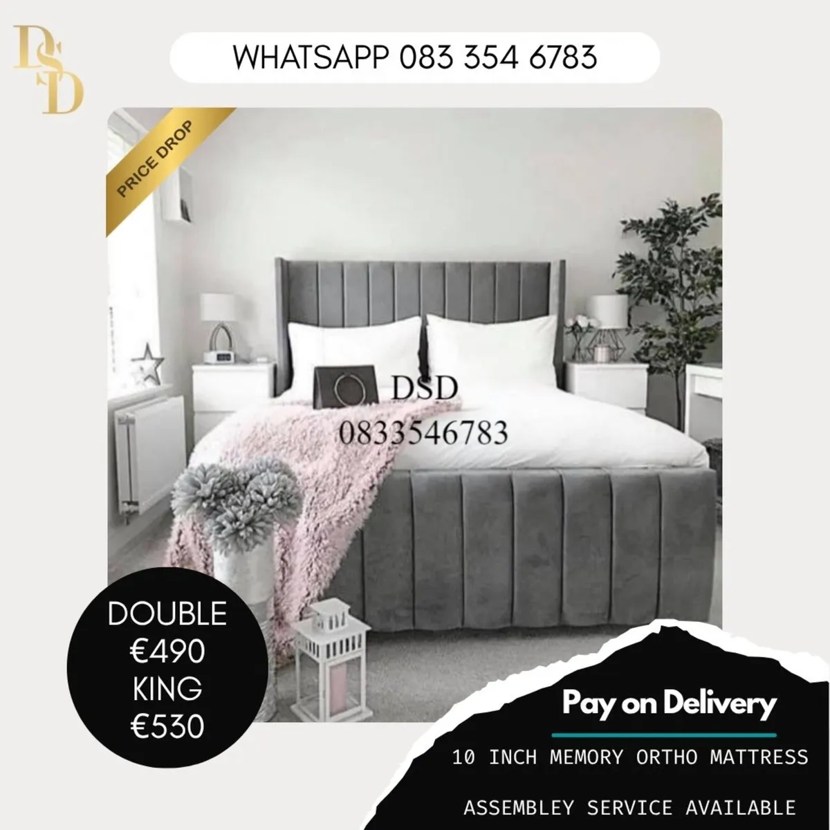 Cream Grey Bed Sets - NATIONWIDE DELIVERY! - Image 3