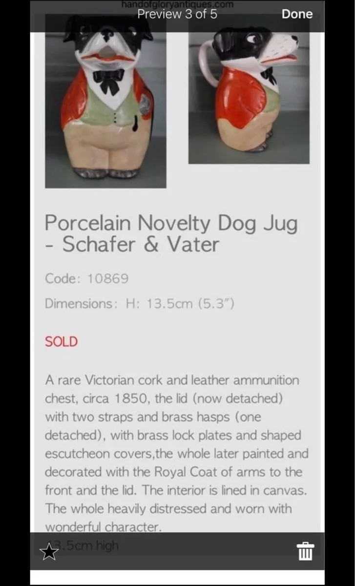 Antique German pitcher year 1895 - Image 3