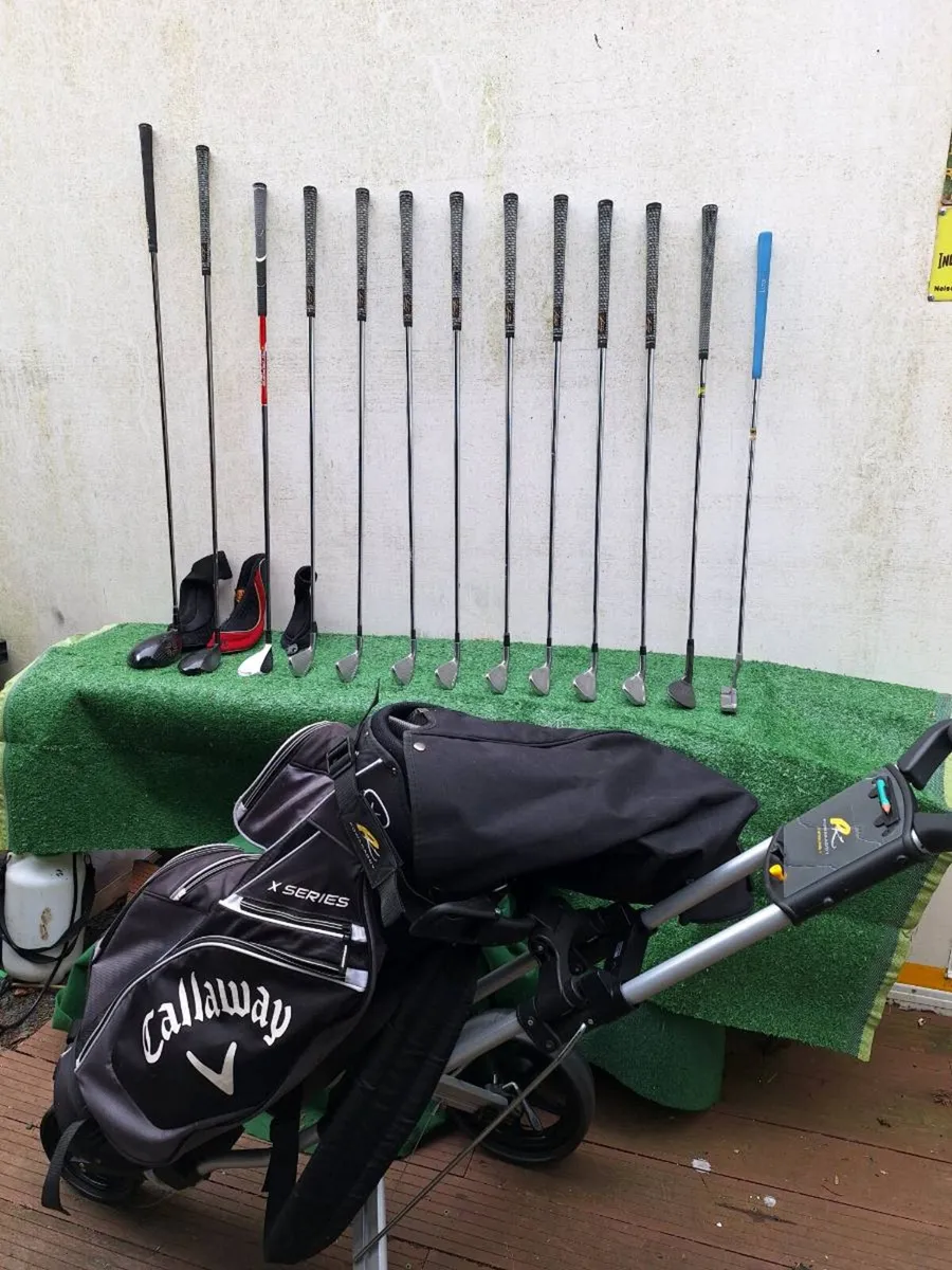 Golf clubs, full set, bag and trolley - Image 3