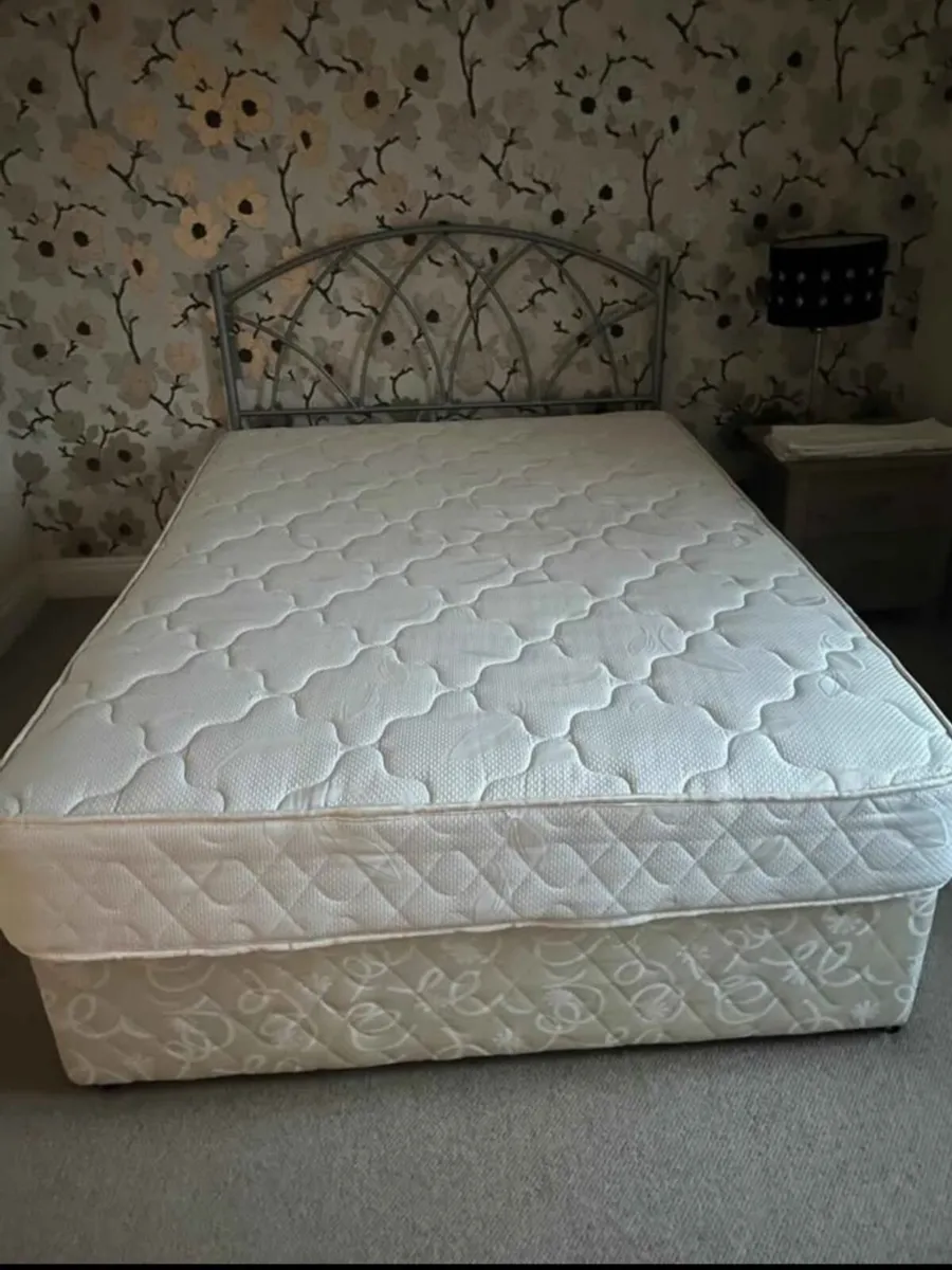 Double bed frame and Mattress and locker - Image 1