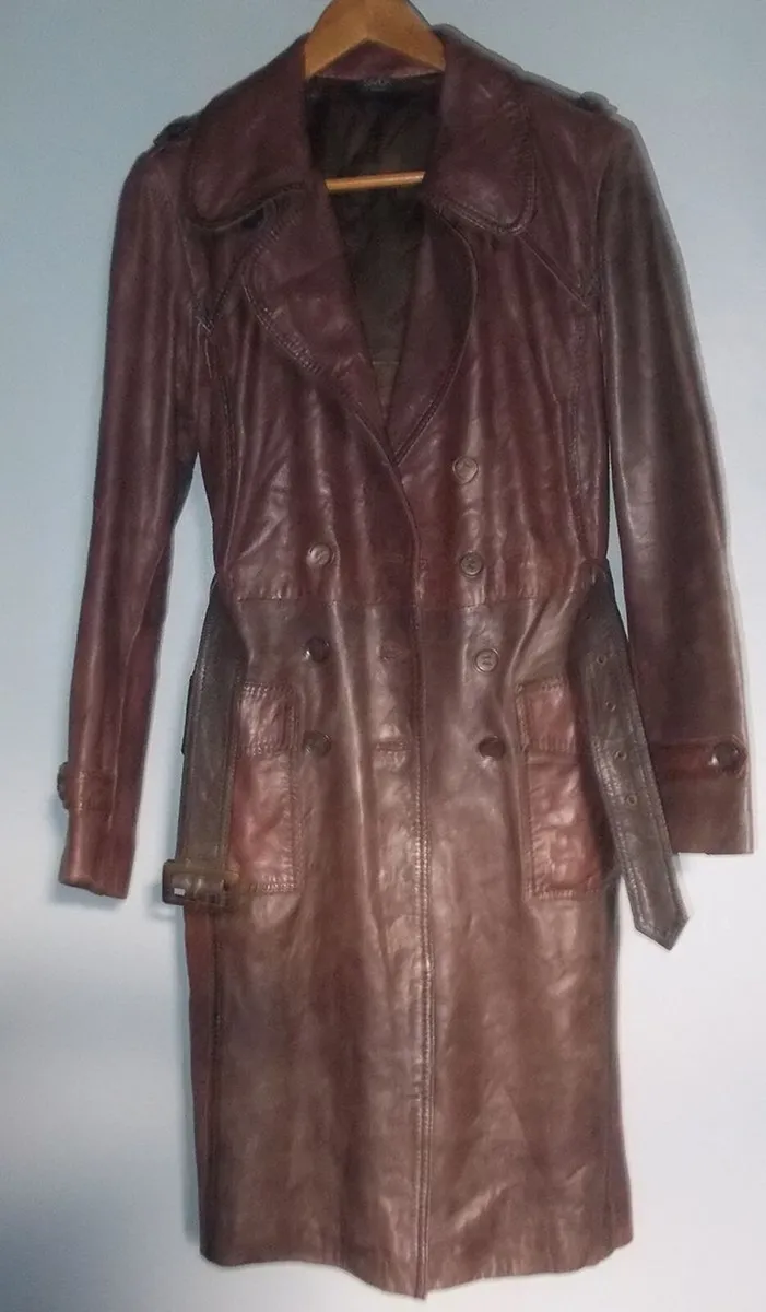 Savida brown leather coat - Image 1