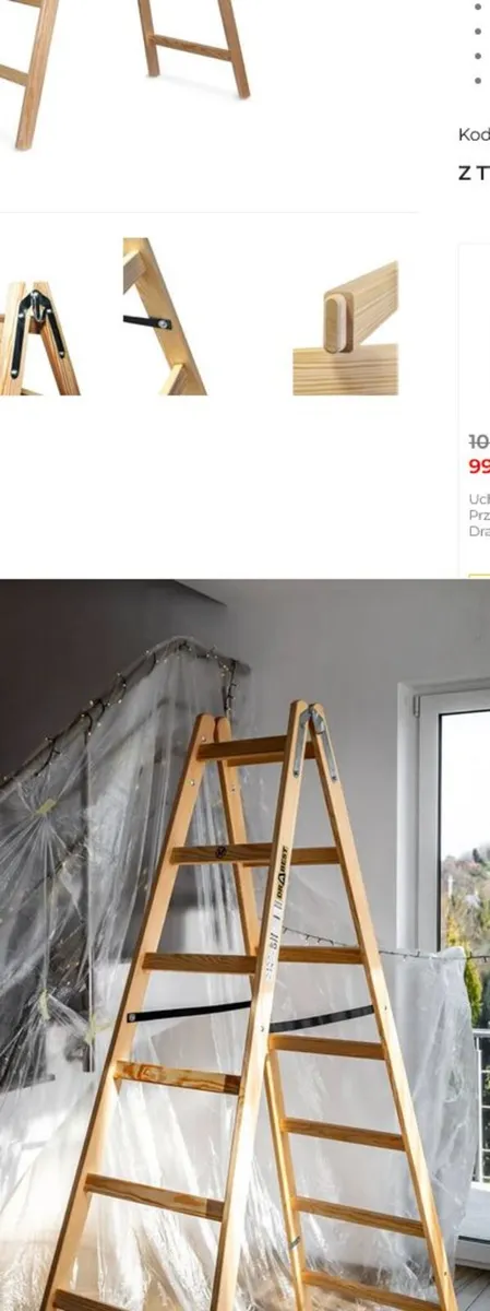 PRO Wooden Painter's Ladder with 7 Steps - Image 4