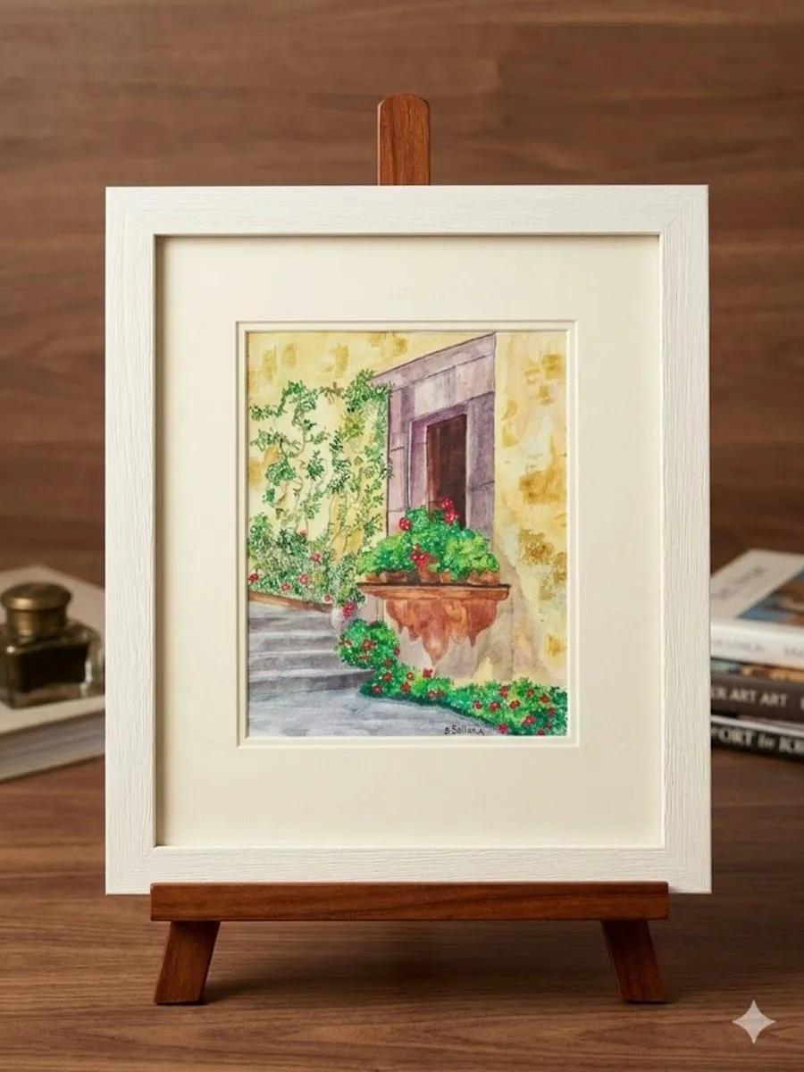 Sunlight on Terracotta Original Watercolour - Image 1