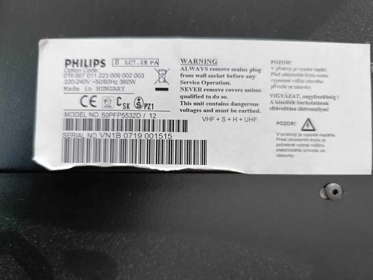 Phillips 50 inch plasma tv with cable & remote - Image 3