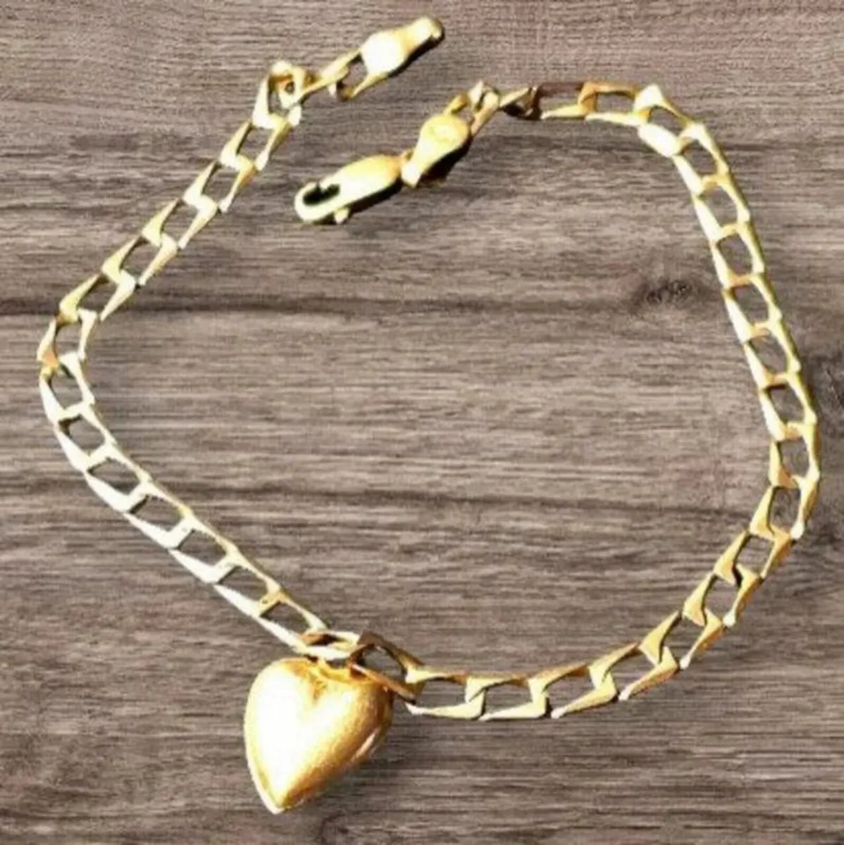Vintage 9ct & 14ct Heart Charm Bracelet - Image 4