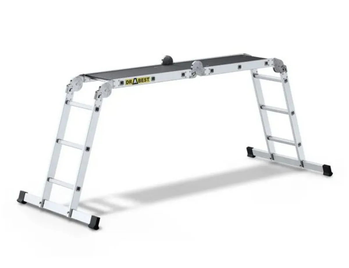PRO Aluminum Ladder, 4x3 Rungs, with Platform - Image 2
