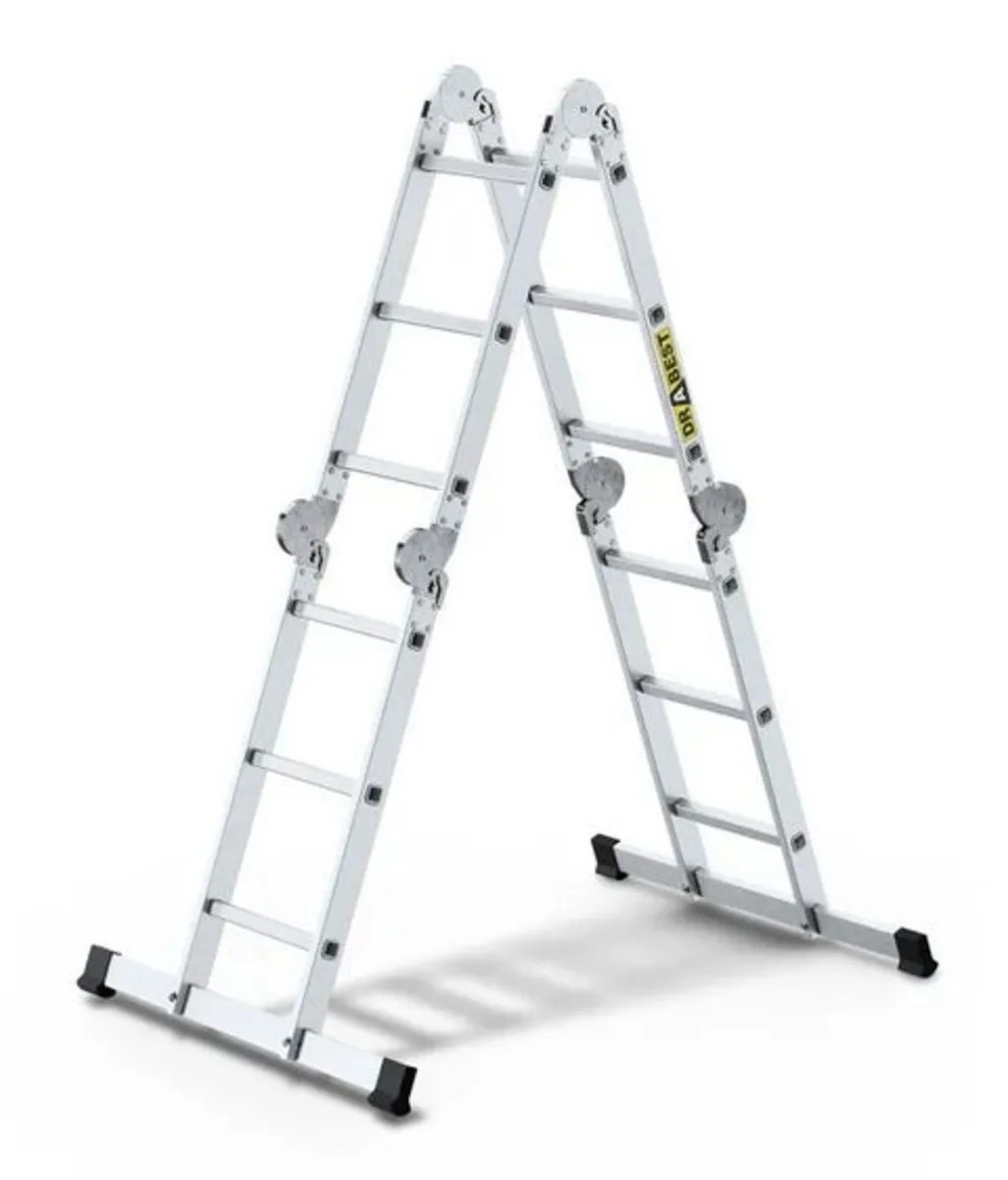 PRO Aluminum Ladder, 4x3 Rungs, with Platform - Image 3