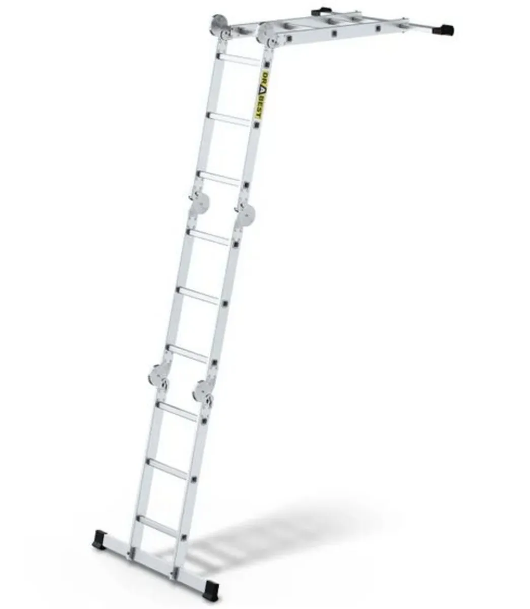 PRO Aluminum Ladder, 4x3 Rungs, with Platform - Image 4