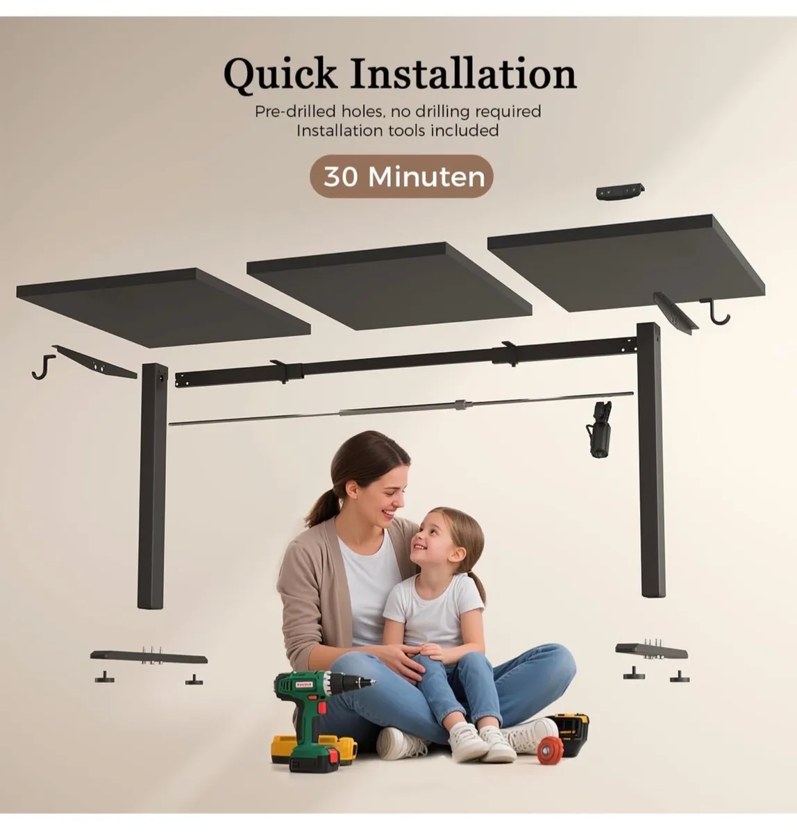 Standing Desk, 120 x 60 cm, Black - Image 2