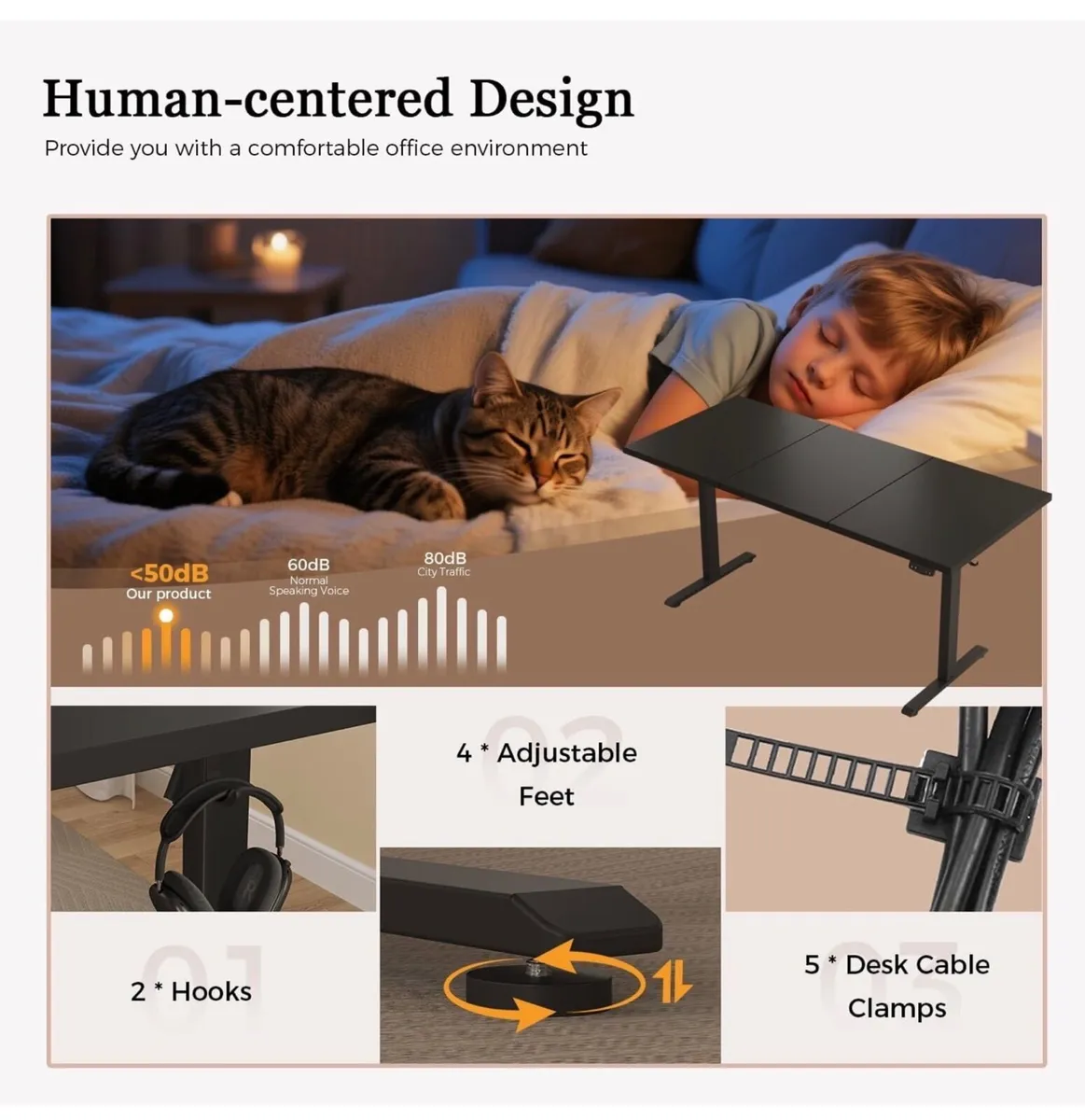 Standing Desk, 120 x 60 cm, Black - Image 3