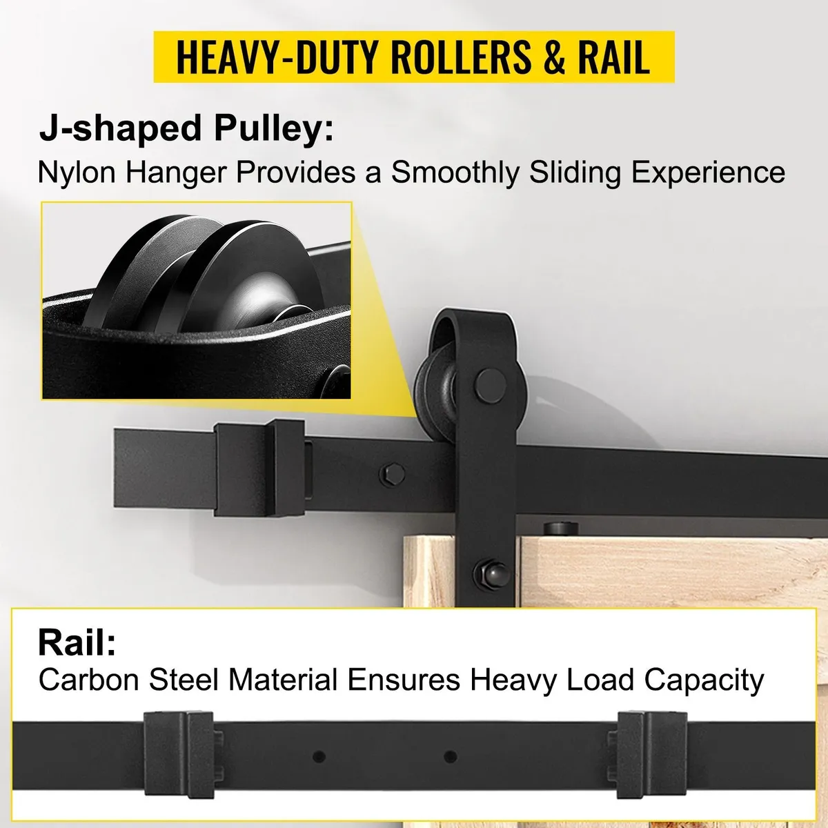 Sliding Barn Door Hardware Kit, 12FT Barn Door Kit - Image 4