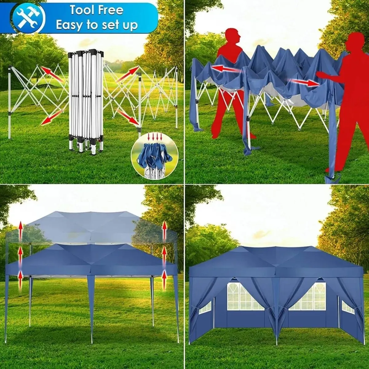 Gazebo Pop Up 3m x 6m Tents 4 Sides Waterproof - Image 4