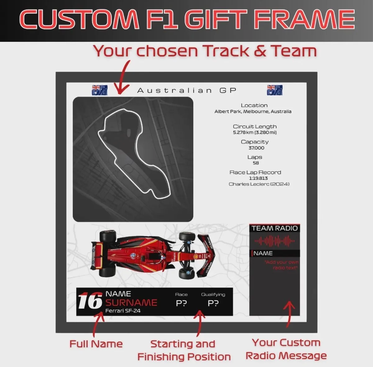 Custom made Formula 1 display frame - Image 1
