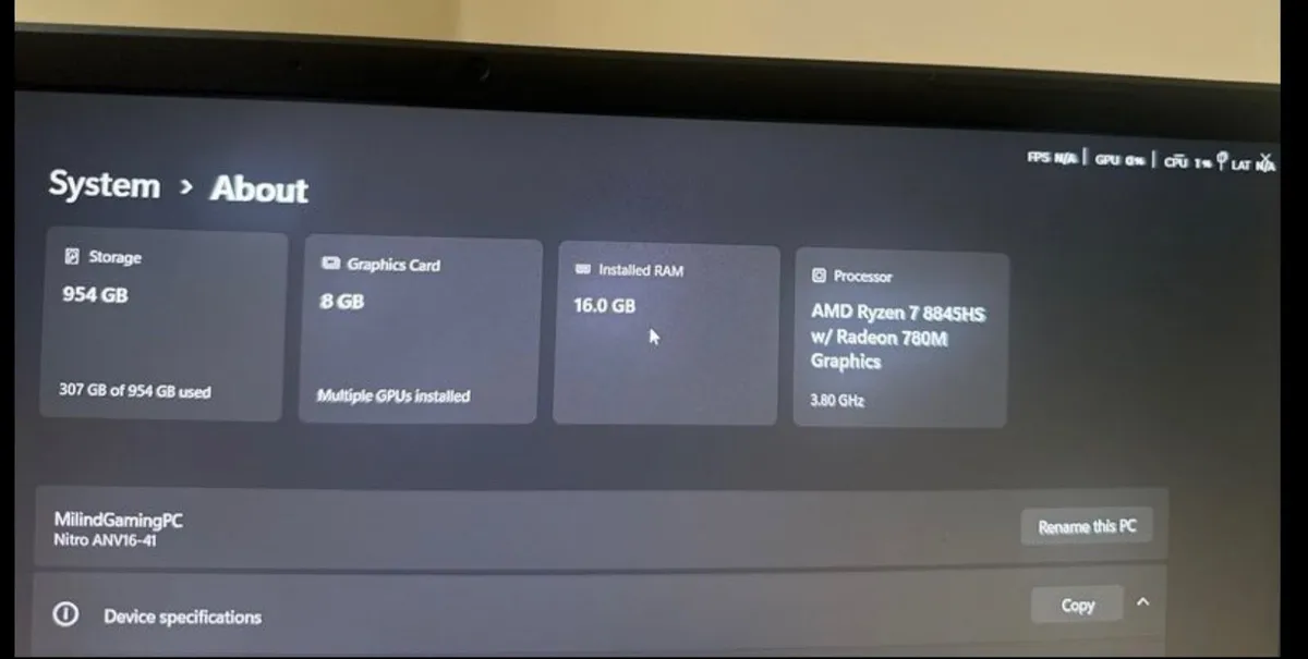 Acer Nitro V16 ANV16-41 Gaming Laptop| Ryzen 7 - Image 2