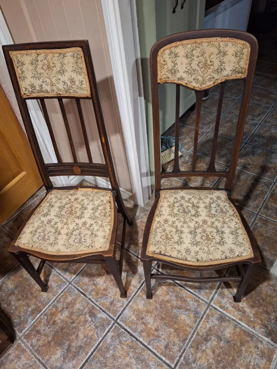 Pair of Edwardian mahogany chairs