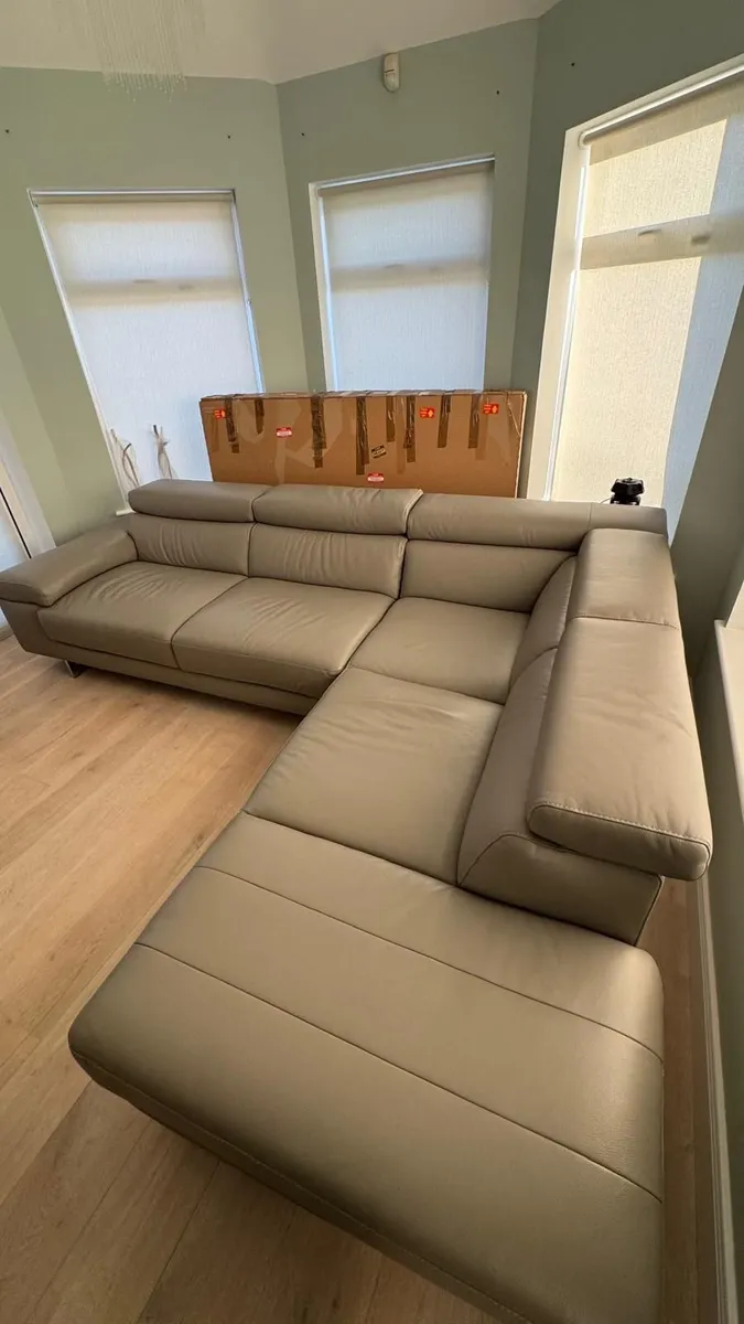 Natuzzi Editions Leather Corner Sectional Sofa - Image 1